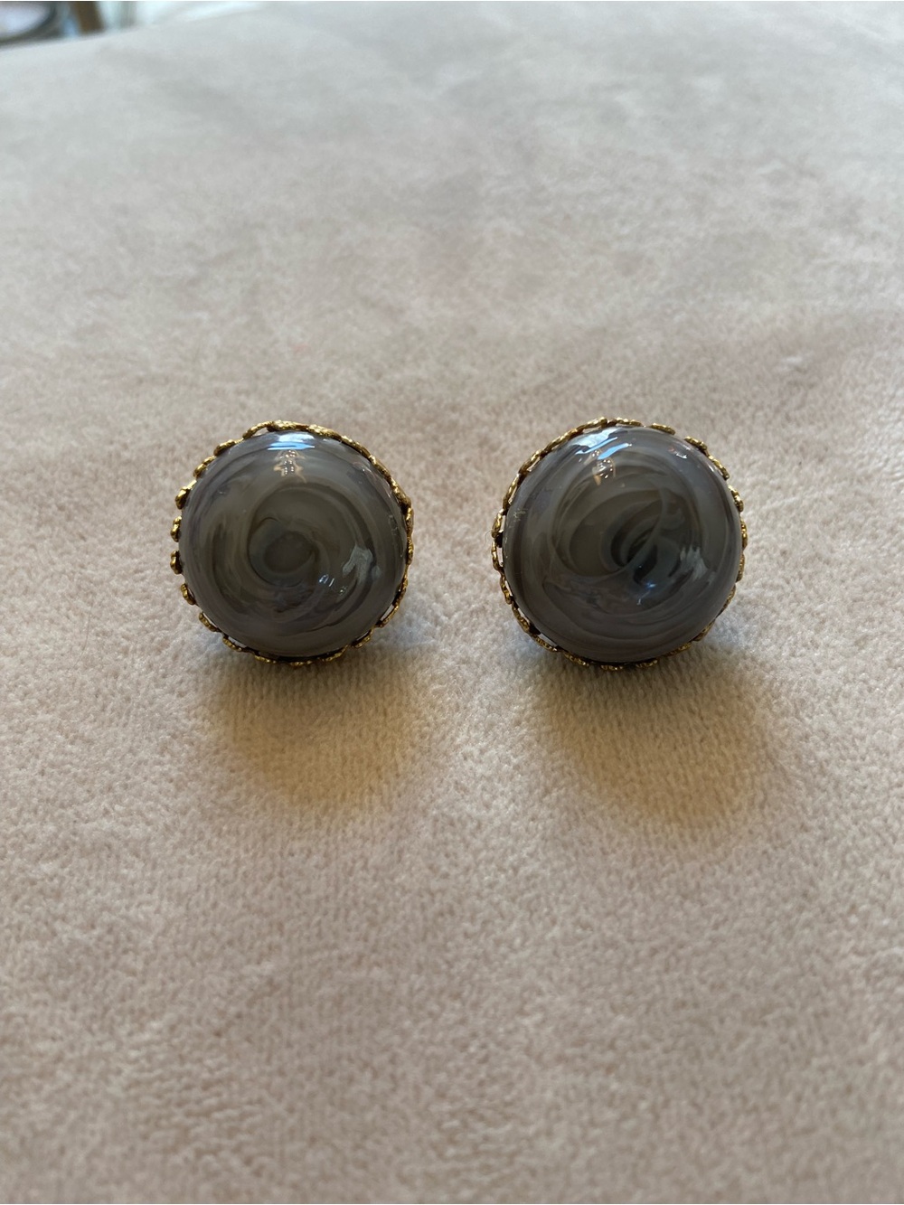Vintage German glass clip earrings